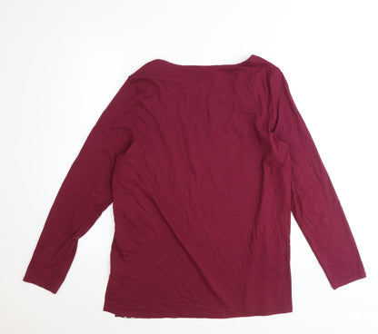 Womens UK Size 12 Per Una Red Basic T-Shirt