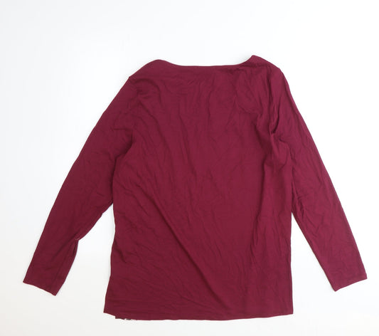 Womens UK Size 12 Per Una Red Basic T-Shirt