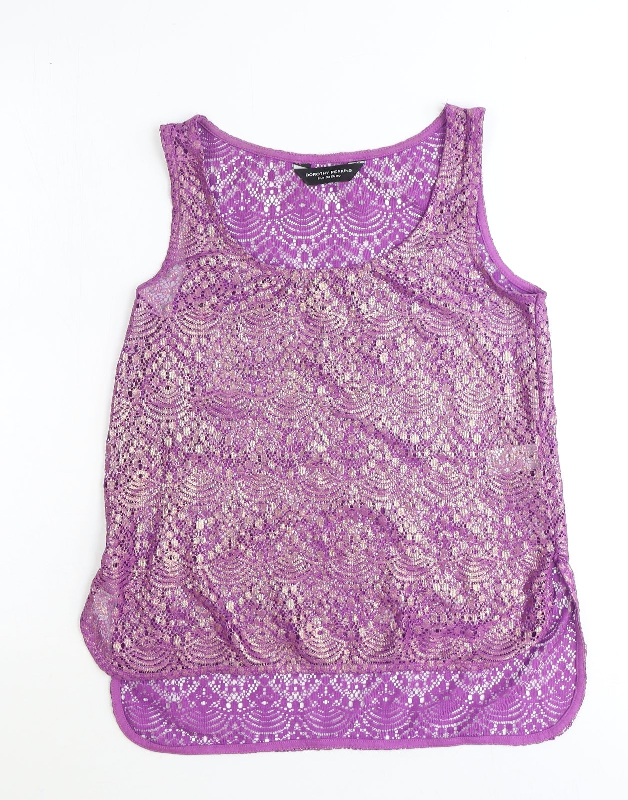 Womens UK Size 6 Dorothy Perkins Purple Basic Tank
