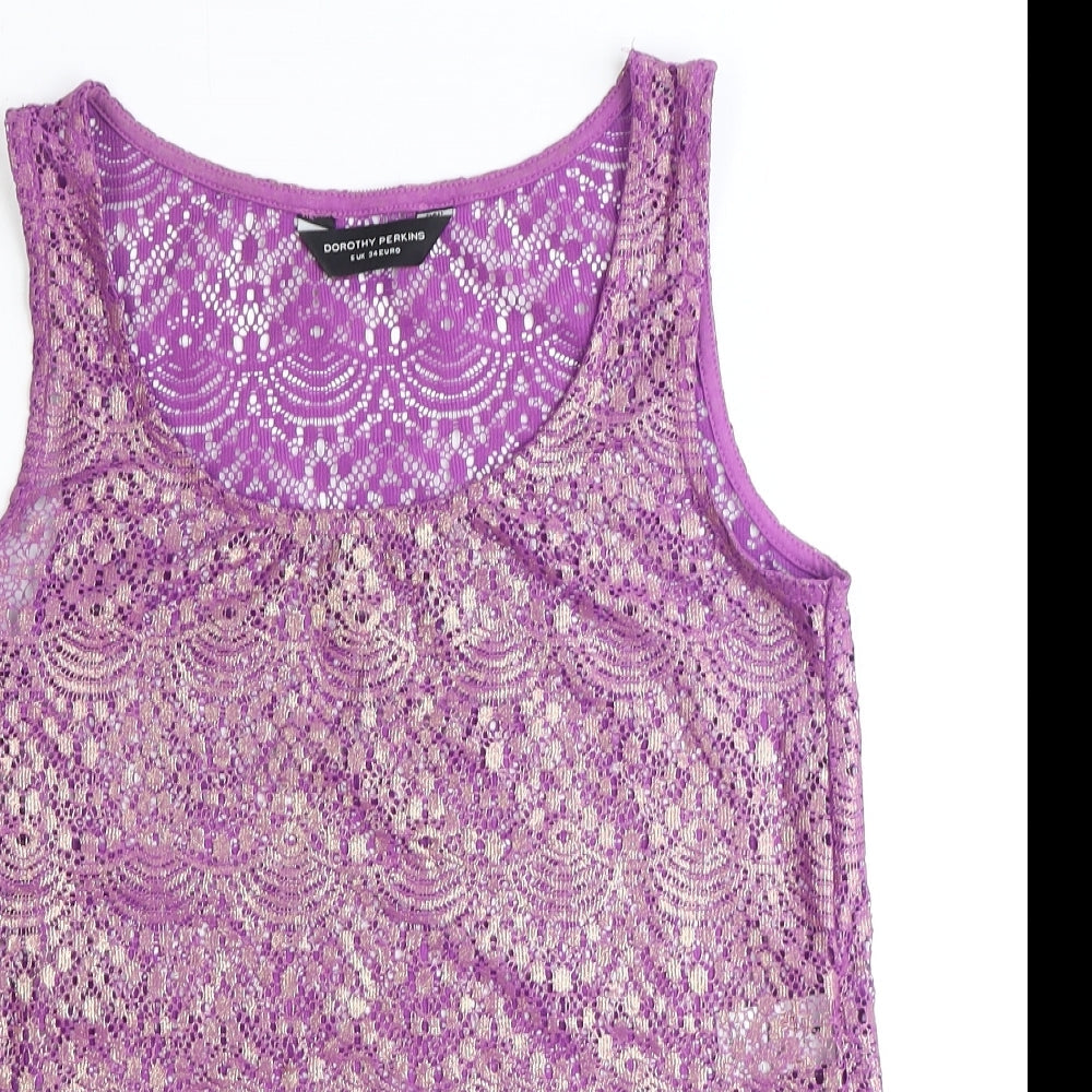 Womens UK Size 6 Dorothy Perkins Purple Basic Tank