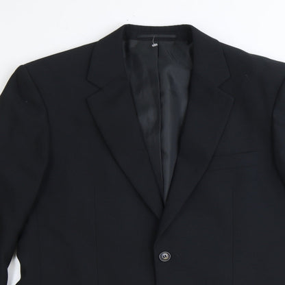 Petroleum Mens Black Polyester Jacket Suit Jacket Size 38 Regular