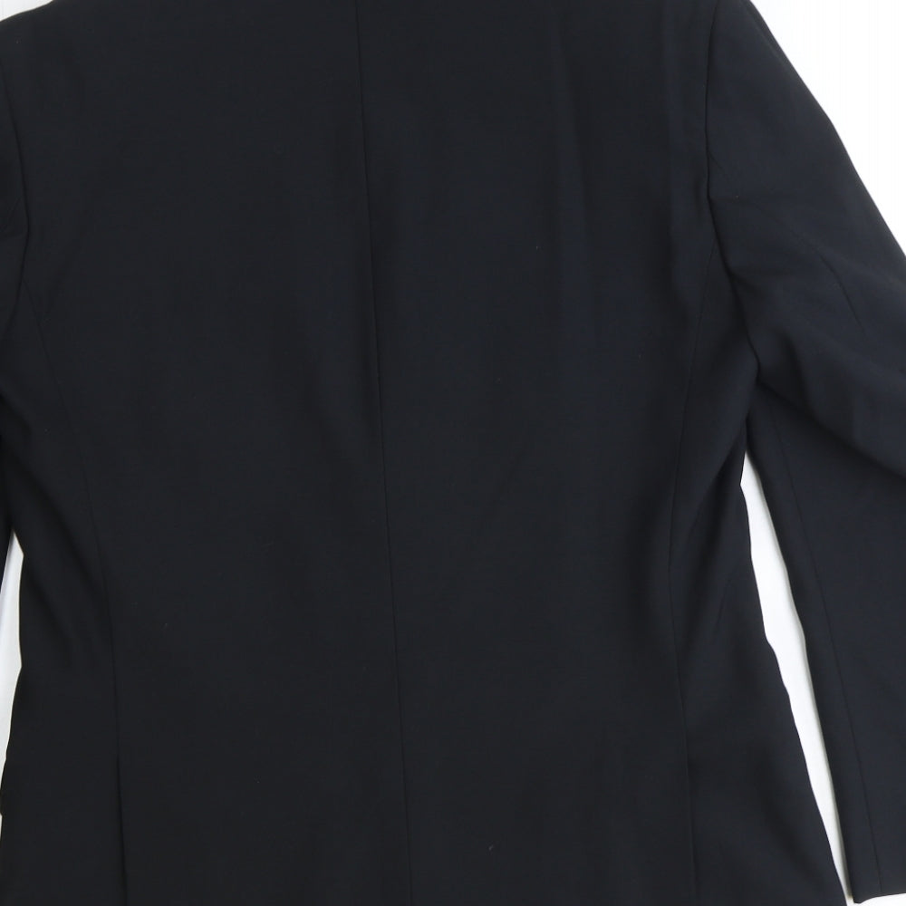 Petroleum Mens Black Polyester Jacket Suit Jacket Size 38 Regular