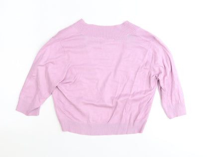 Womens UK Size 14 Preworn Purple Cardigan Jumper
