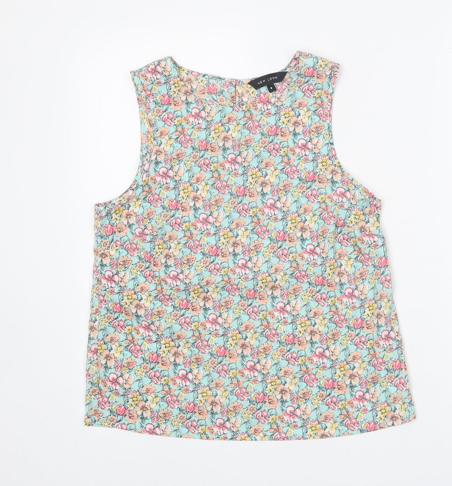 Womens UK Size 8 New Look Green Basic Tank