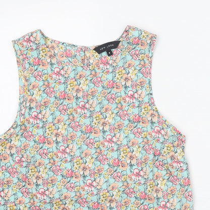 Womens UK Size 8 New Look Green Basic Tank