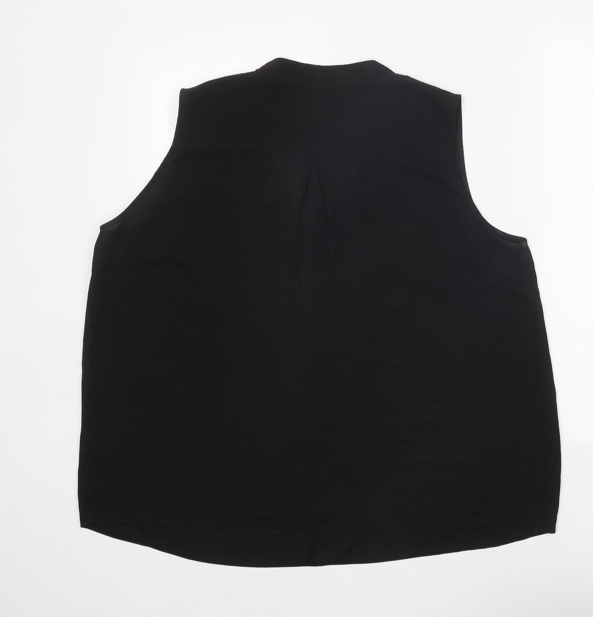 Arte Womens Black Polyester Basic Blouse Size 16 V-Neck