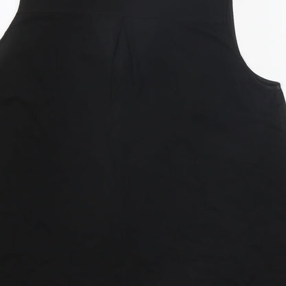 Arte Womens Black Polyester Basic Blouse Size 16 V-Neck