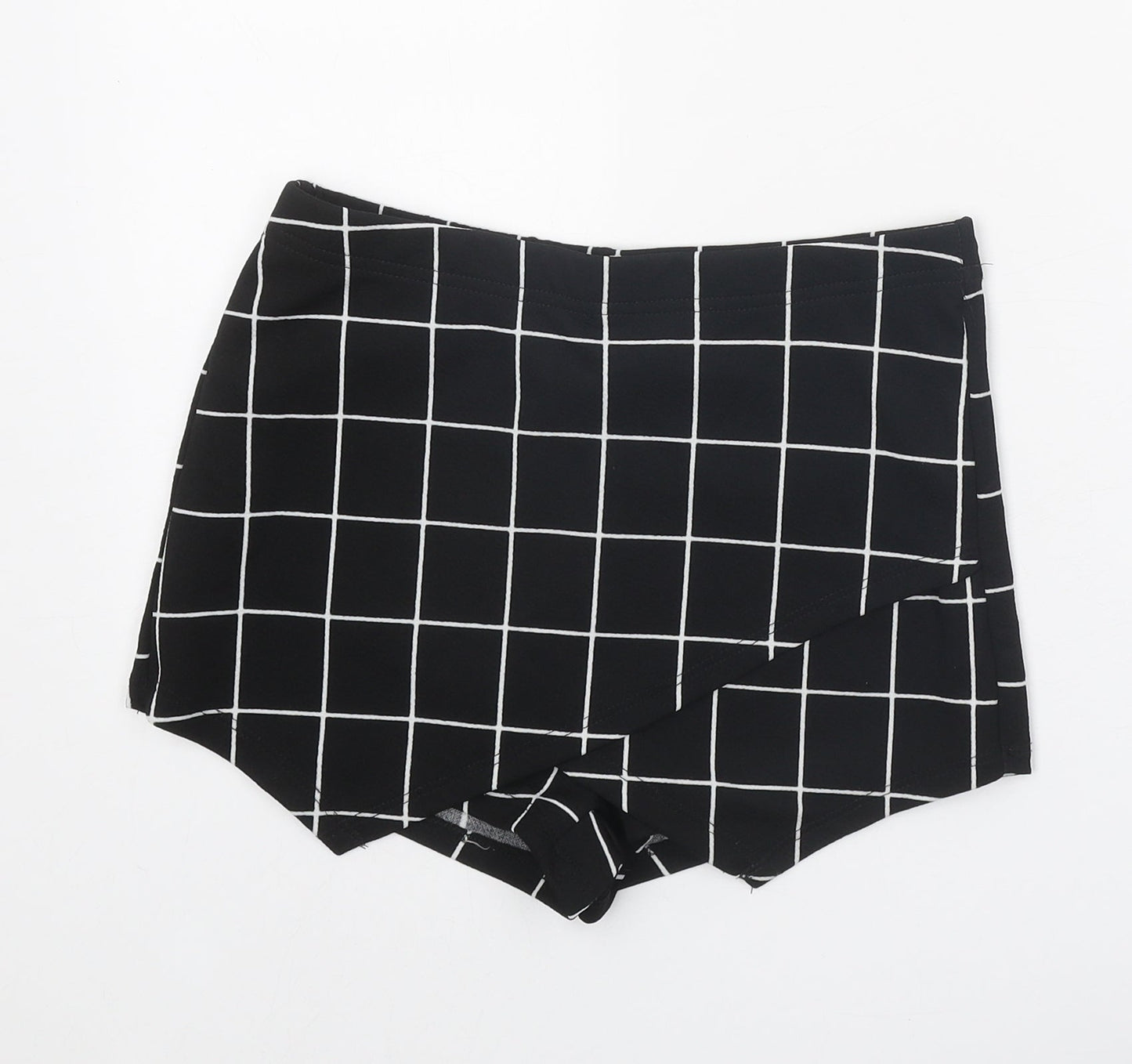 SheIn Womens Black Check Polyester Skort Size M