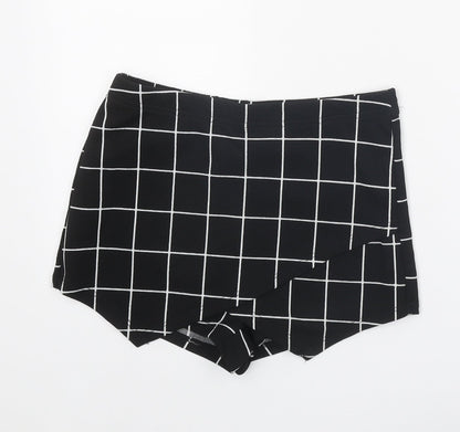 SheIn Womens Black Check Polyester Skort Size M
