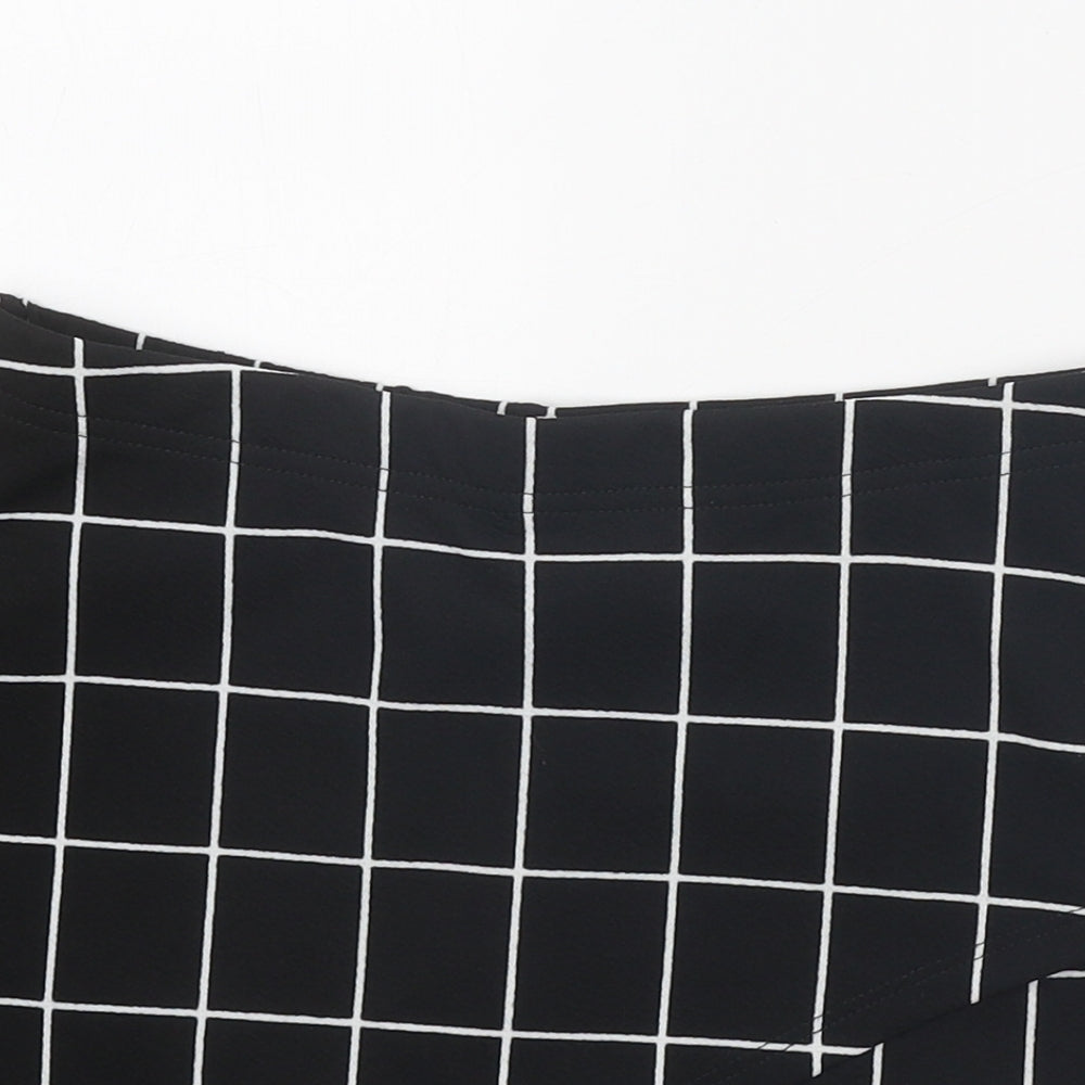 SheIn Womens Black Check Polyester Skort Size M