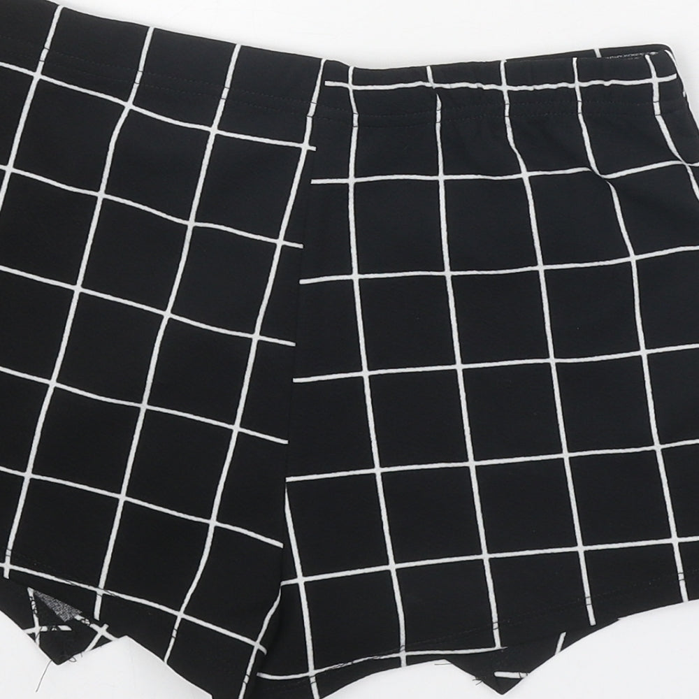 SheIn Womens Black Check Polyester Skort Size M