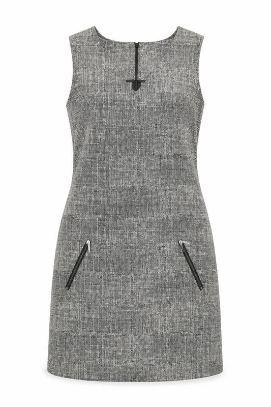 Papaya Womens Grey Cotton A-Line Size 8 V-Neck Zip