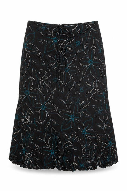 Kinnik Womens Brown Floral Polyester A-Line Skirt Size 32 in Tie