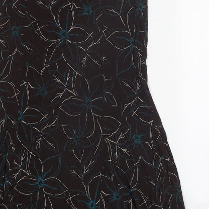 Kinnik Womens Brown Floral Polyester A-Line Skirt Size 32 in Tie