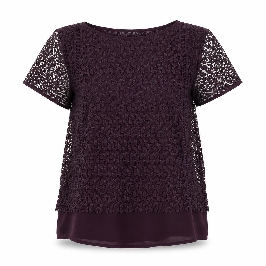 Womens UK Size 12 Per Una Purple Basic T-Shirt
