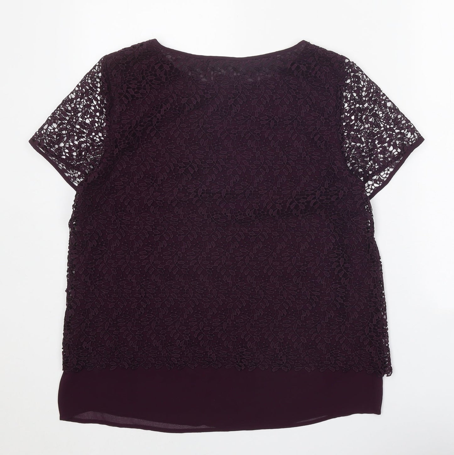 Womens UK Size 12 Per Una Purple Basic T-Shirt