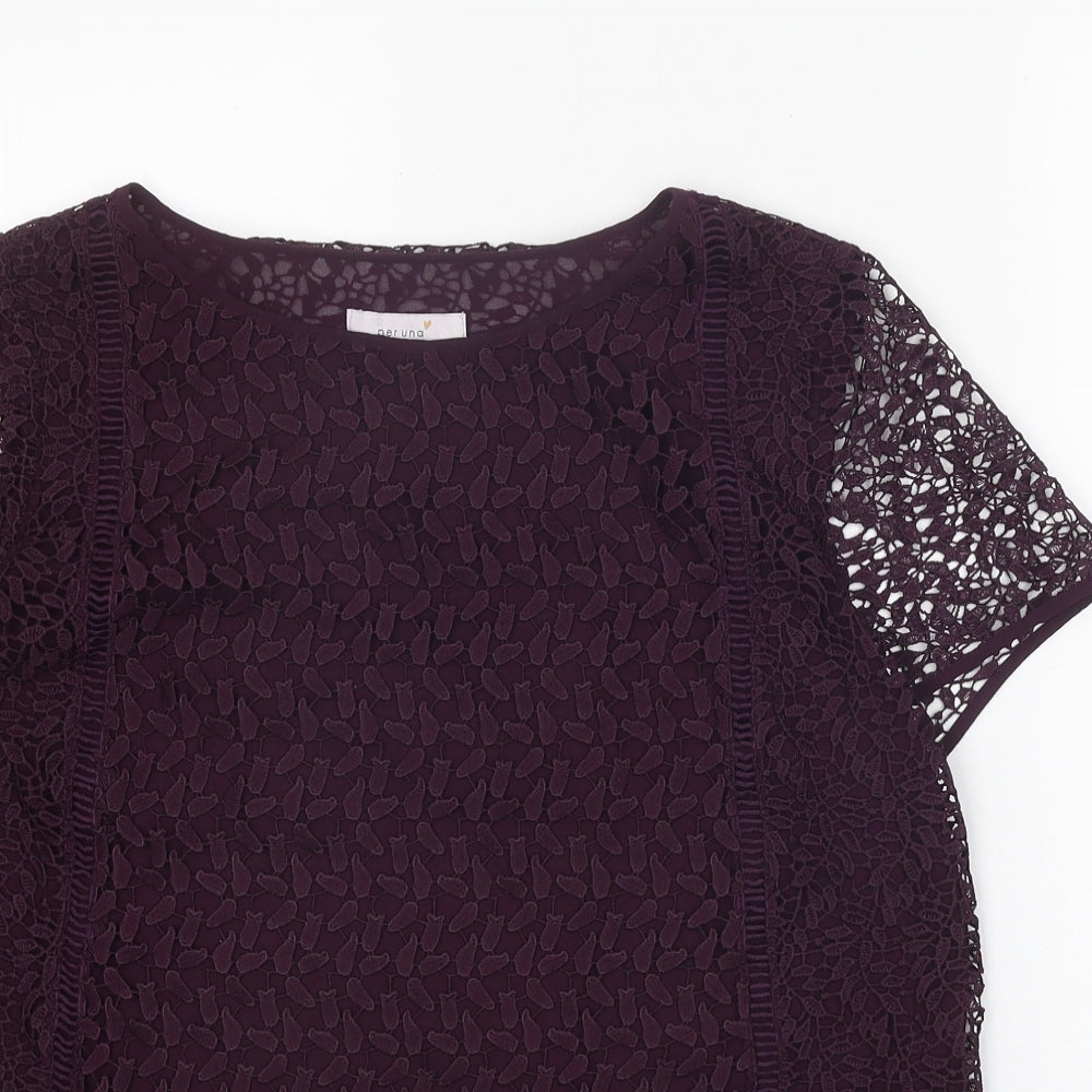 Womens UK Size 12 Per Una Purple Basic T-Shirt