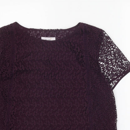 Womens UK Size 12 Per Una Purple Basic T-Shirt