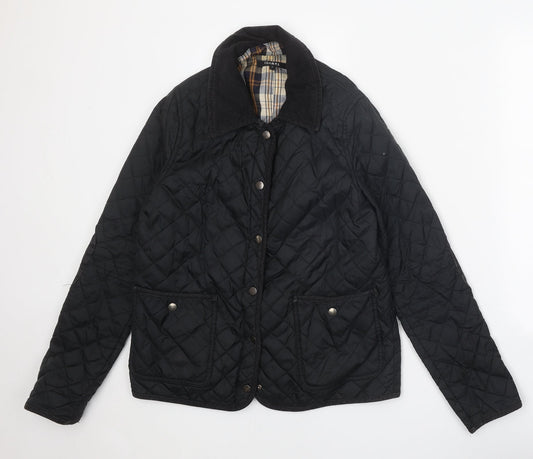 Womens UK Size M Izabel Black Quilted Coat