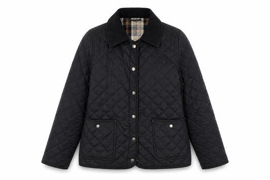 Womens UK Size M Izabel Black Quilted Coat