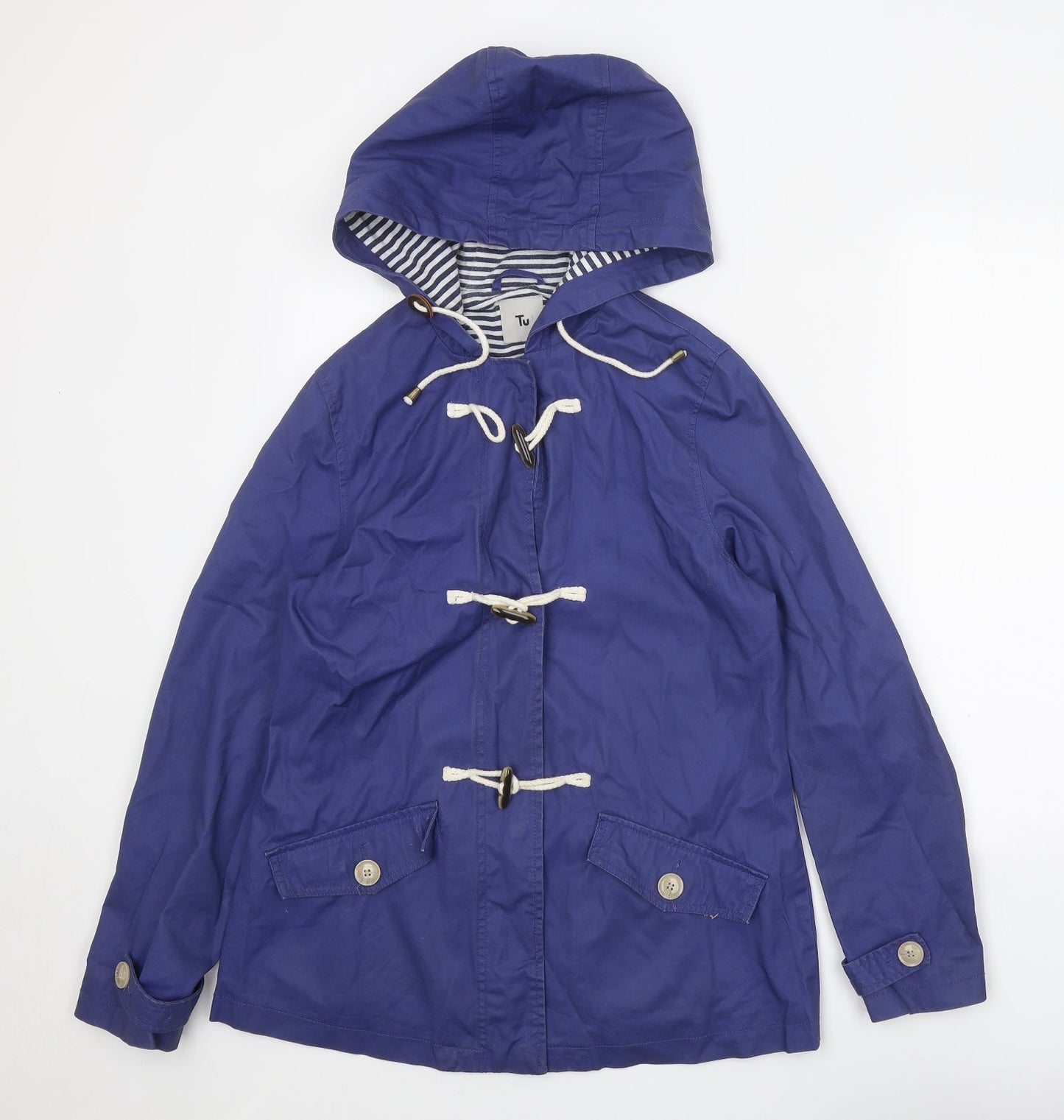 TU Womens Blue Jacket Size 8 Snap