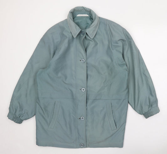 Womens UK Size 14 Marks and Spencer Green Rain Coat