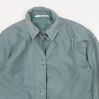 Womens UK Size 14 Marks and Spencer Green Rain Coat