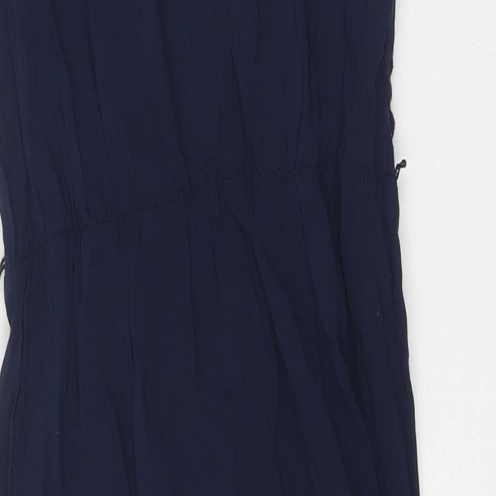 Oasis Womens Blue Viscose Pencil Dress Size 8 Round Neck