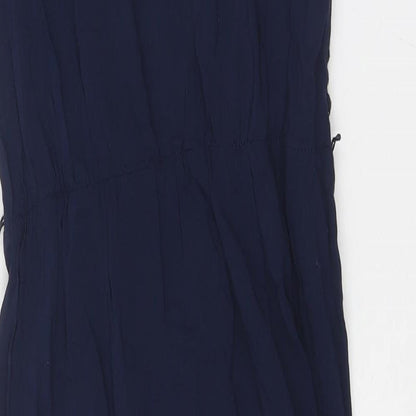 Oasis Womens Blue Viscose Pencil Dress Size 8 Round Neck