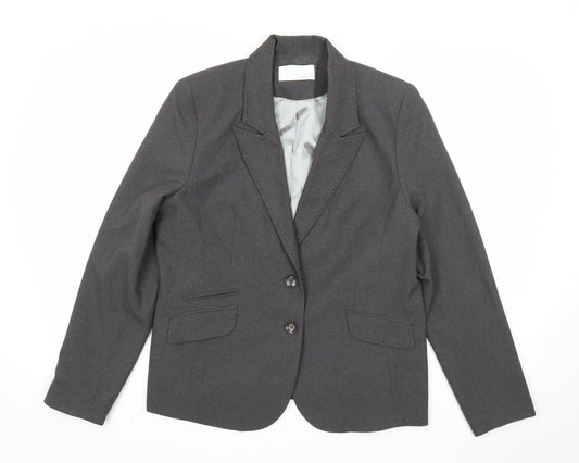 AMARANTO Womens Grey Jacket Blazer Size 18 Button