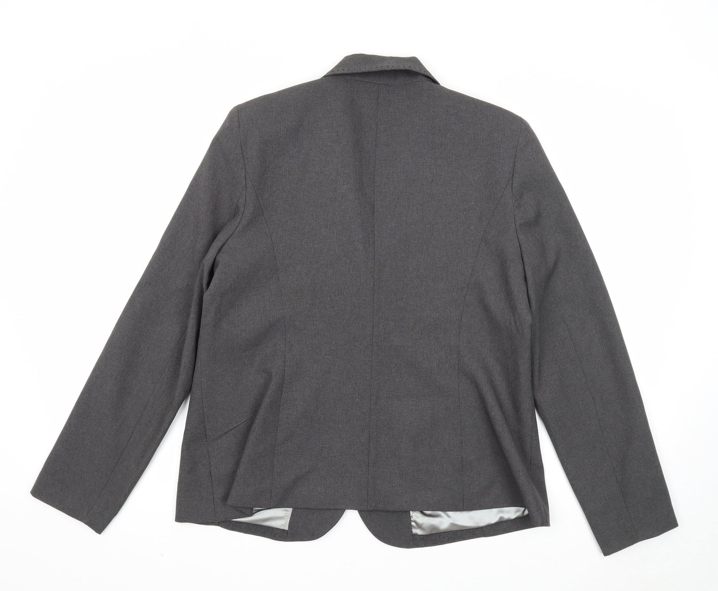 AMARANTO Womens Grey Jacket Blazer Size 18 Button