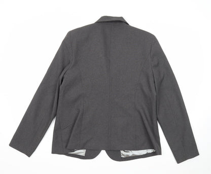 AMARANTO Womens Grey Jacket Blazer Size 18 Button