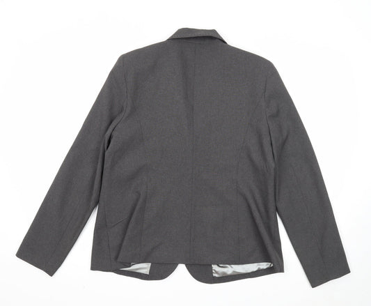 AMARANTO Womens Grey Jacket Blazer Size 18 Button