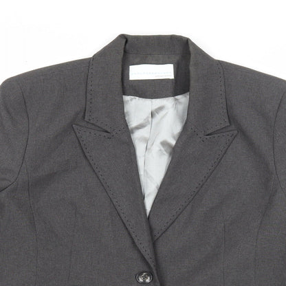 AMARANTO Womens Grey Jacket Blazer Size 18 Button