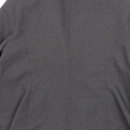 AMARANTO Womens Grey Jacket Blazer Size 18 Button