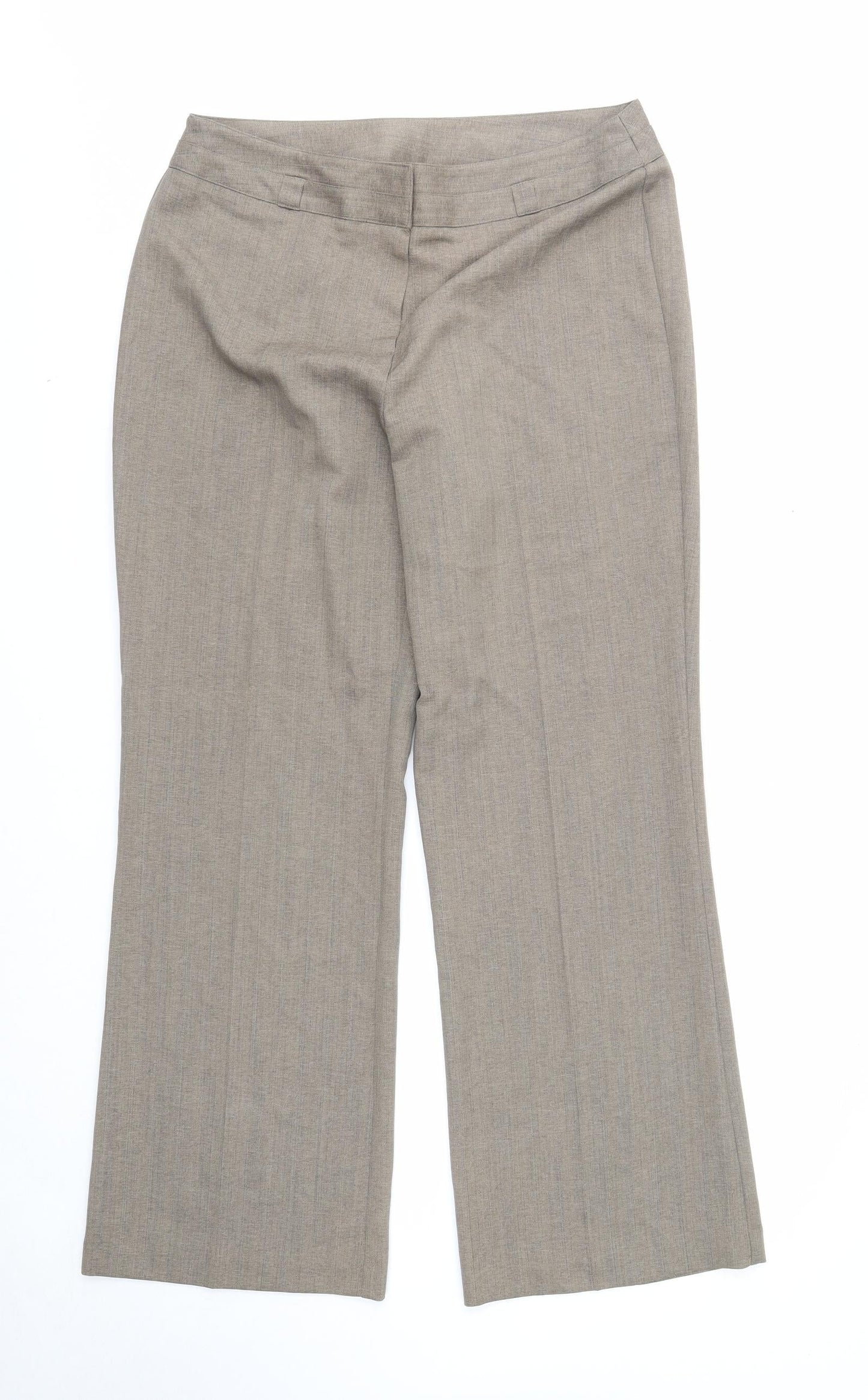 Bonmarché Womens Grey Geometric Polyester Trousers Size 14 Regular Zip