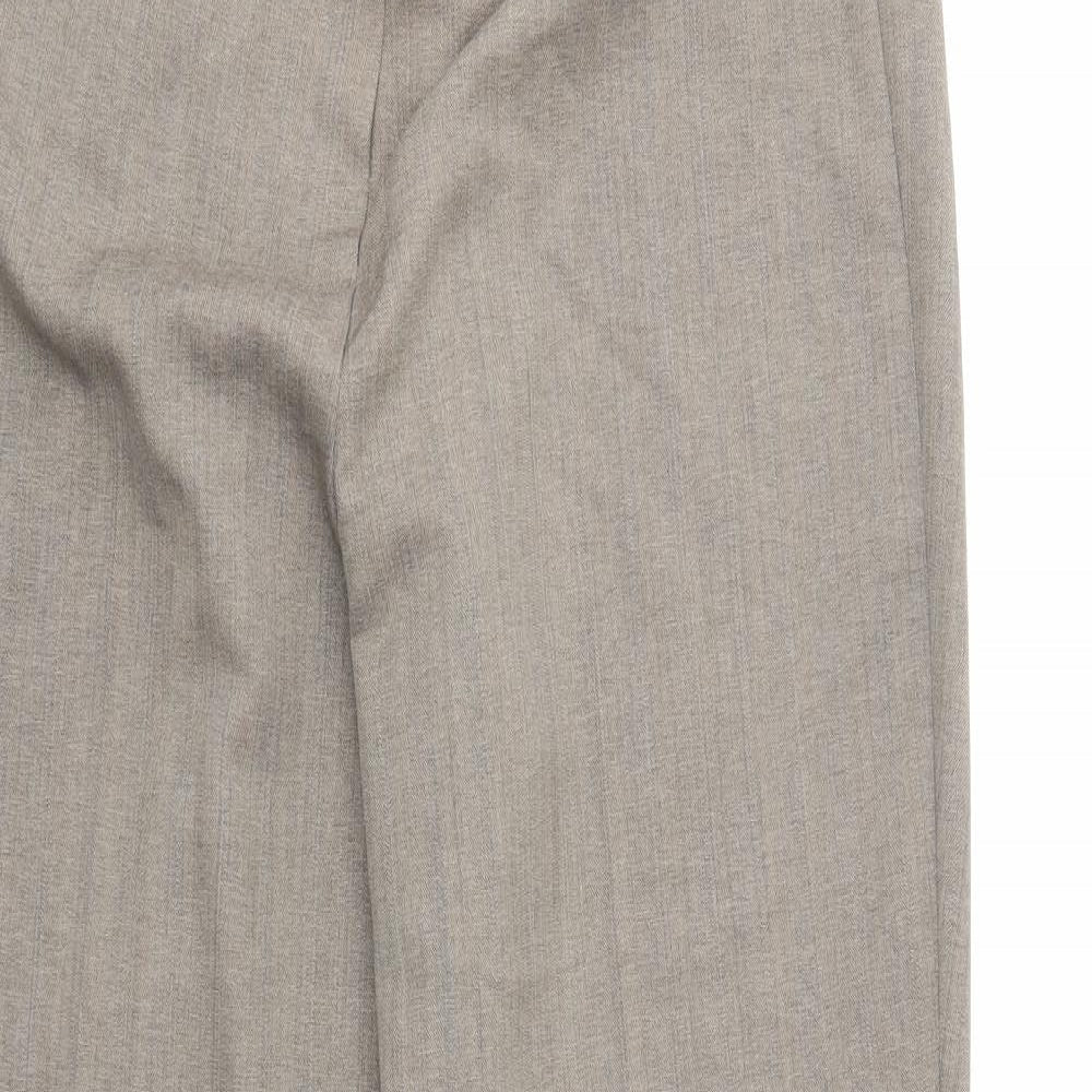 Bonmarché Womens Grey Geometric Polyester Trousers Size 14 Regular Zip