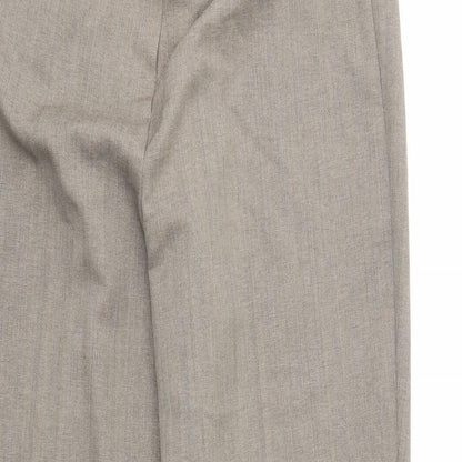Bonmarché Womens Grey Geometric Polyester Trousers Size 14 Regular Zip