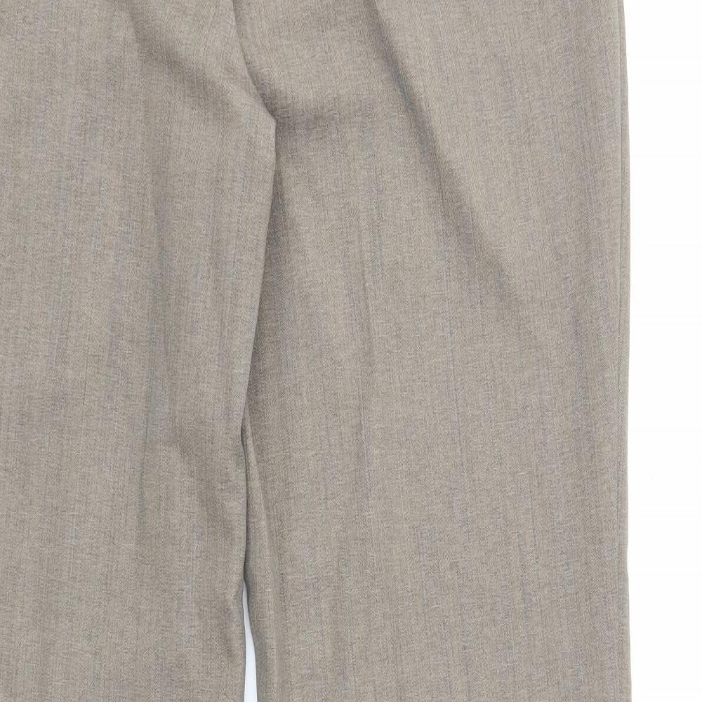 Bonmarché Womens Grey Geometric Polyester Trousers Size 14 Regular Zip