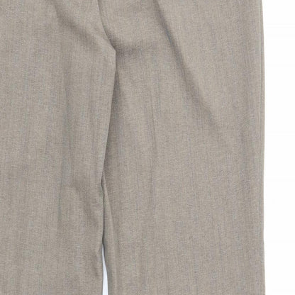 Bonmarché Womens Grey Geometric Polyester Trousers Size 14 Regular Zip