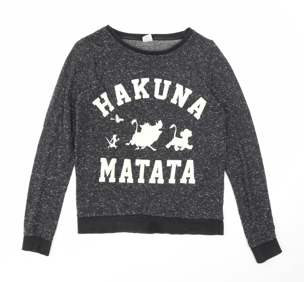 Atmosphere Womens Black Polyester Pullover Sweatshirt Size 8 Pullover - Hakuna Matata, The Lion King