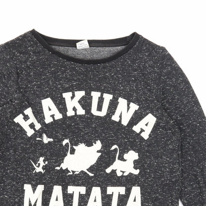Atmosphere Womens Black Polyester Pullover Sweatshirt Size 8 Pullover - Hakuna Matata, The Lion King