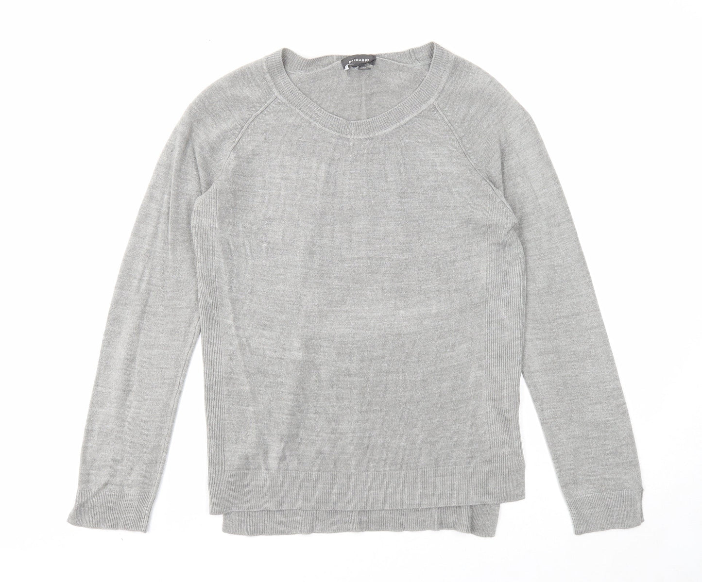 Primark Womens Grey Scoop Neck Acrylic Pullover Jumper Size 10 - Size 10-12