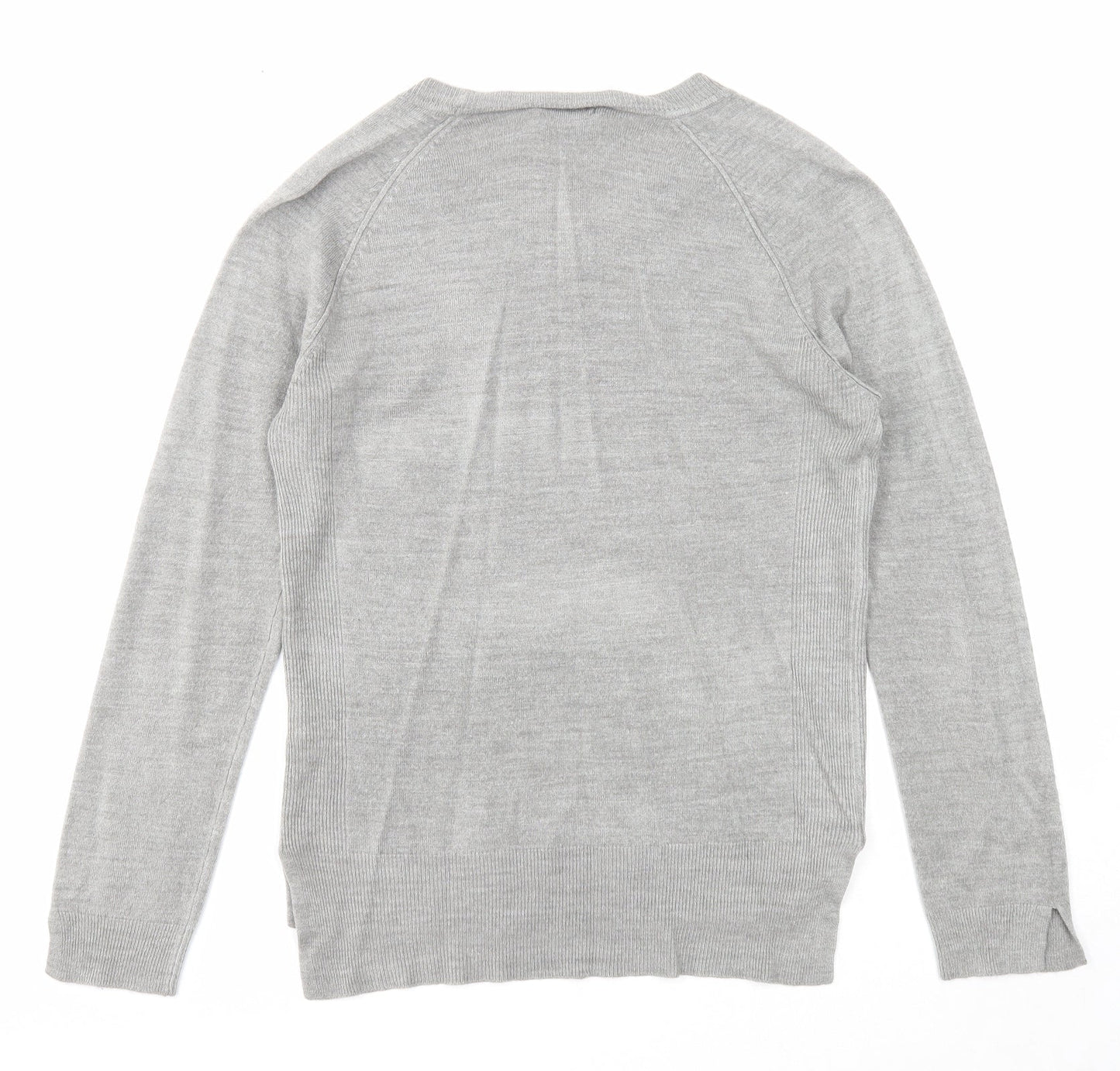 Primark Womens Grey Scoop Neck Acrylic Pullover Jumper Size 10 - Size 10-12