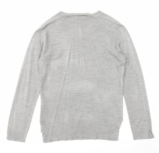 Primark Womens Grey Scoop Neck Acrylic Pullover Jumper Size 10 - Size 10-12