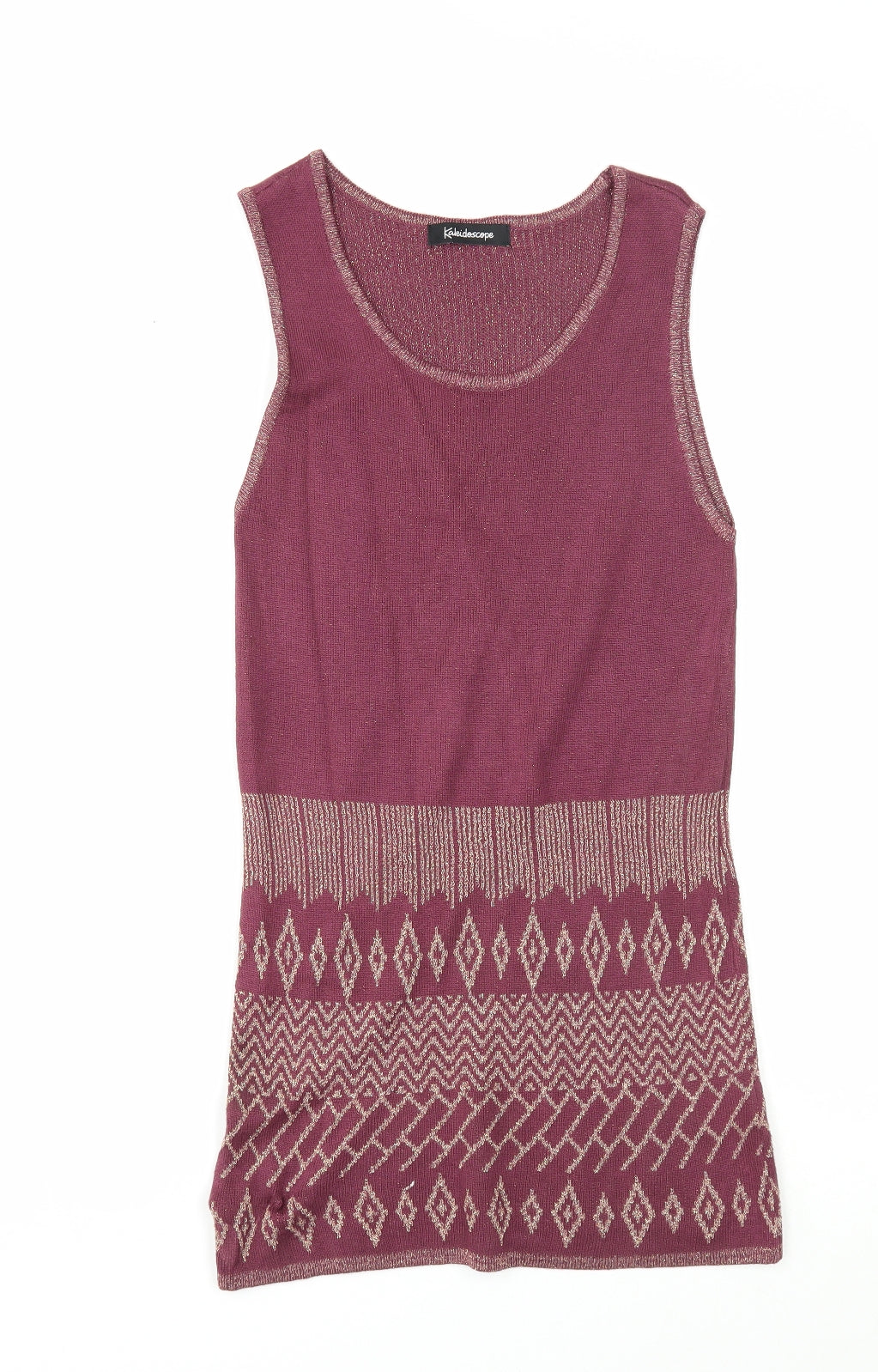 Womens UK Size 12 Kaleidoscope Purple Basic Tank