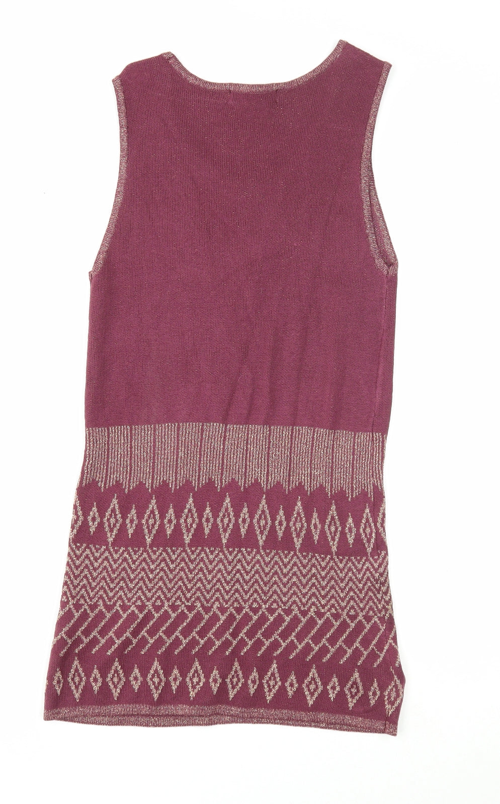 Womens UK Size 12 Kaleidoscope Purple Basic Tank
