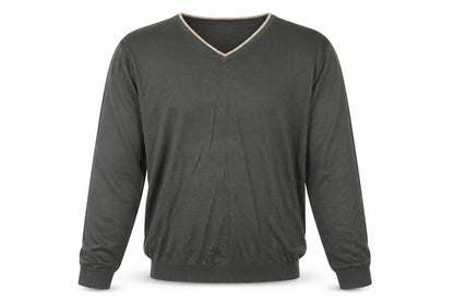Harmer Mens Grey V-Neck Acrylic Pullover Jumper Size 2XL Long Sleeve