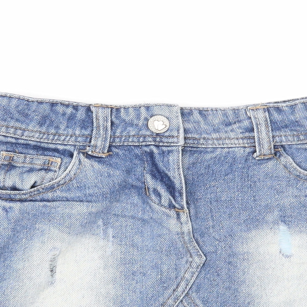 Denim & Co. Girls Blue Cotton A-Line Skirt Size 2 Years Regular Zip