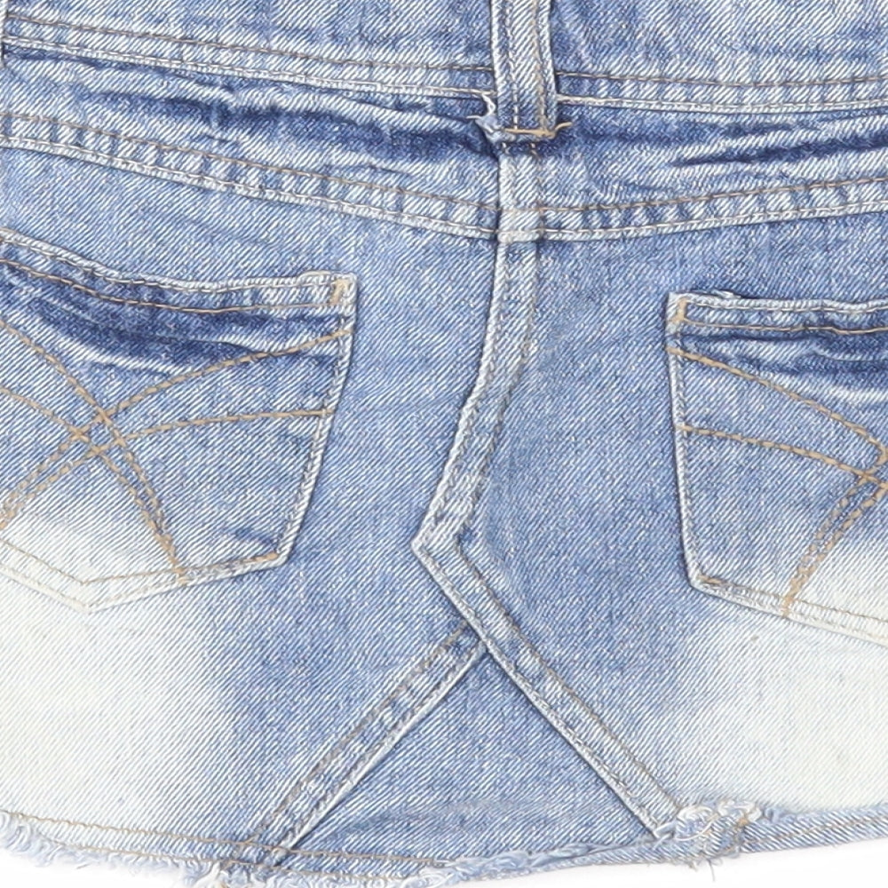Denim & Co. Girls Blue Cotton A-Line Skirt Size 2 Years Regular Zip